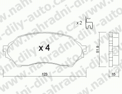 Brzdové destičky PŘEDNÍ, 396.0, MAZDA 323 (BJ)