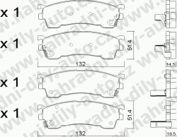 Brzdové destičky PŘEDNÍ, 232.0, MAZDA 626 (GE)