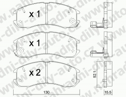 Brzdové destičky PŘEDNÍ, 070.0, MAZDA 626 Kombi