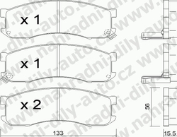 Brzdové destičky PŘEDNÍ, 409.0, MAZDA 626 Kombi