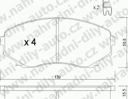 Brzdové destičky PŘEDNÍ, 493.0, MAZDA MPV (LW)