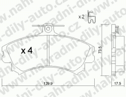 Brzdové destičky PŘEDNÍ, 225.1, SMART SMART FORFOUR