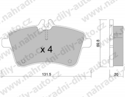 Brzdové destičky PŘEDNÍ, 663.0, MERCEDES Classe A