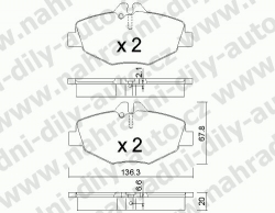 Brzdové destičky PŘEDNÍ, 578.0, MERCEDES Classe E