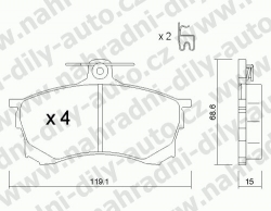 Brzdové destičky PŘEDNÍ, 259.0, MITSUBISHI CARISMA (DA)