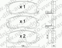 Brzdové destičky PŘEDNÍ, 233.0, MITSUBISHI GALANT VI