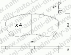 Brzdové destičky PŘEDNÍ, 497.0, MITSUBISHI LANCER VII