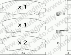 Brzdové destičky PŘEDNÍ, 117.0, MITSUBISHI L300 (P0-P1-P2)