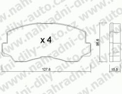 Brzdové destičky PŘEDNÍ, 114.0, MITSUBISHI PAJERO I