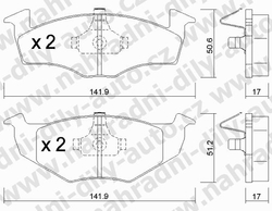 Brzdové destičky PŘEDNÍ, GDB1274_MAX, SEAT AROSA 