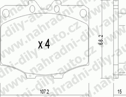 Brzdové destičky PŘEDNÍ, 111.0, TOYOTA LAND CRUISER