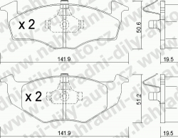 Brzdové destičky PŘEDNÍ, 215.1, VOLKSWAGEN GOLF III