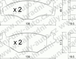 Brzdové destičky PŘEDNÍ, 047.1, VOLKSWAGEN GOLF III