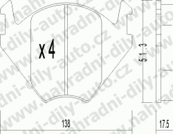 Brzdové destičky PŘEDNÍ, 049.0, VOLKSWAGEN POLO -86