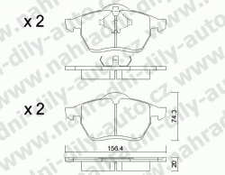 Brzdové destičky PŘEDNÍ, 288.0, VOLKSWAGEN SHARAN 