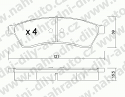 Brzdové destičky ZADNÍ, 526.0, CHEVROLET EVANDA 