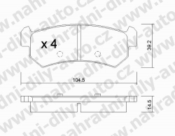 Brzdové destičky ZADNÍ, 527.0, CHEVROLET NUBIRA (J200)