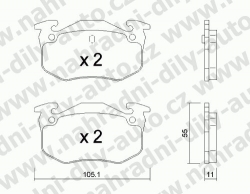 Brzdové destičky ZADNÍ, GDB1305_MAX, CITROEN XSARA 