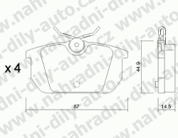 Brzdové destičky ZADNÍ, 066.0, FIAT MAREA 