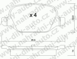 Brzdové destičky ZADNÍ, 333.0, FIAT PUNTO 