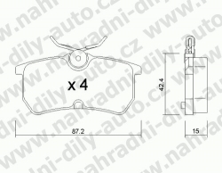 Brzdové destičky ZADNÍ, 326.0, FORD FOCUS 