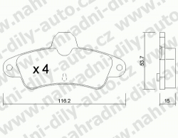 Brzdové destičky ZADNÍ, 145.0, FORD MONDEO 