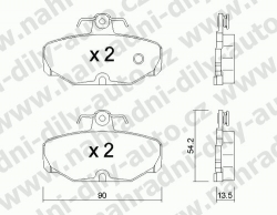 Brzdové destičky ZADNÍ, 097.0, FORD SCORPIO 