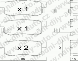 Brzdové destičky ZADNÍ, 176.0, HONDA ACCORD VIII