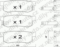 Brzdové destičky ZADNÍ, 176.0, HONDA CIVIC VI