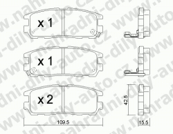 Brzdové destičky ZADNÍ, 367.0, ISUZU TROOPER V