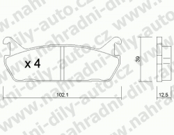 Brzdové destičky ZADNÍ, 399.0, MAZDA 323 (BG)