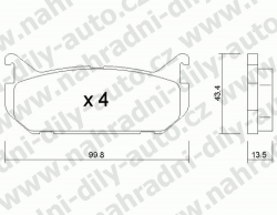 Brzdové destičky ZADNÍ, 312.0, MAZDA 626 (GE)