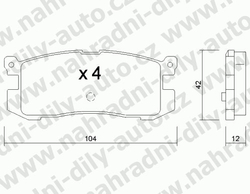 Brzdové destičky ZADNÍ, 242.0, MAZDA 626 Kombi