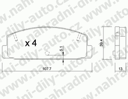 Brzdové destičky ZADNÍ, 311.0, MAZDA 626 Kombi