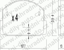 Brzdové destičky ZADNÍ, 311.1, MAZDA 626 Kombi