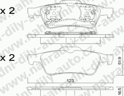 Brzdové destičky ZADNÍ, GDB1938_MAX, MAZDA 5 