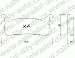 Brzdové destičky ZADNÍ, 408.0, MAZDA MX 5