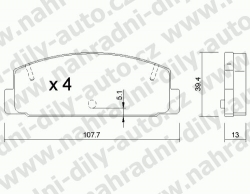 Brzdové destičky ZADNÍ, 311.0, MAZDA RX-7 