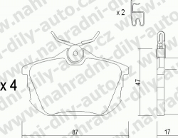 Brzdové destičky ZADNÍ, 356.0, SMART SMART FORFOUR