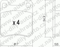 Brzdové destičky ZADNÍ, 094.0, MERCEDES 190 /201/