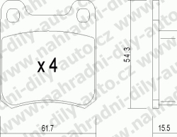 Brzdové destičky ZADNÍ, 094.1, MERCEDES 200-500 /124/