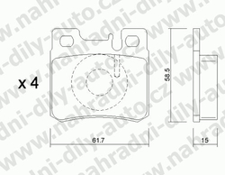 Brzdové destičky ZADNÍ, 212.0, MERCEDES 200-500 /124/