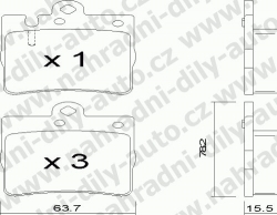 Brzdové destičky ZADNÍ, GDB1334_MAX, MERCEDES Classe C