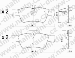 Brzdové destičky ZADNÍ, 584.0, MERCEDES Classe C