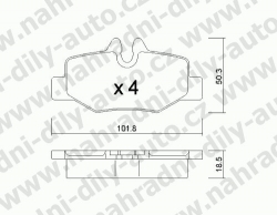 Brzdové destičky ZADNÍ, 592.0, MERCEDES VITO -639