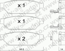 Brzdové destičky ZADNÍ, 411.0, MITSUBISHI COLT IV