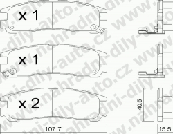 Brzdové destičky ZADNÍ, 413.0, MITSUBISHI GALANT VI