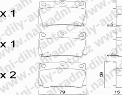 Brzdové destičky ZADNÍ, 500.0, MITSUBISHI PAJERO SPORT