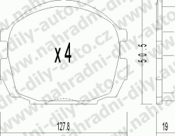 Brzdové destičky ZADNÍ, 424.0, NISSAN PATROL GR