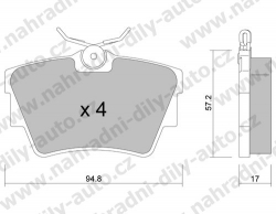Brzdové destičky ZADNÍ, 651.0, RENAULT TRAFIC 